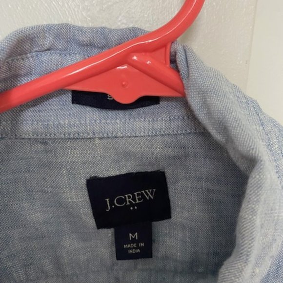 J. Crew Factory Linen Short Sleeve Button Down Slim Fit - Picture 2 of 3
